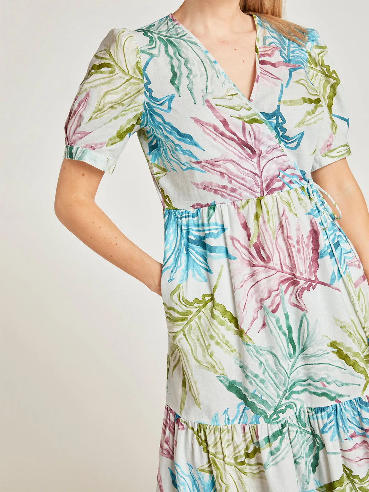 Thought Laurel Hemp Watercolour Wrap Dress | Multi