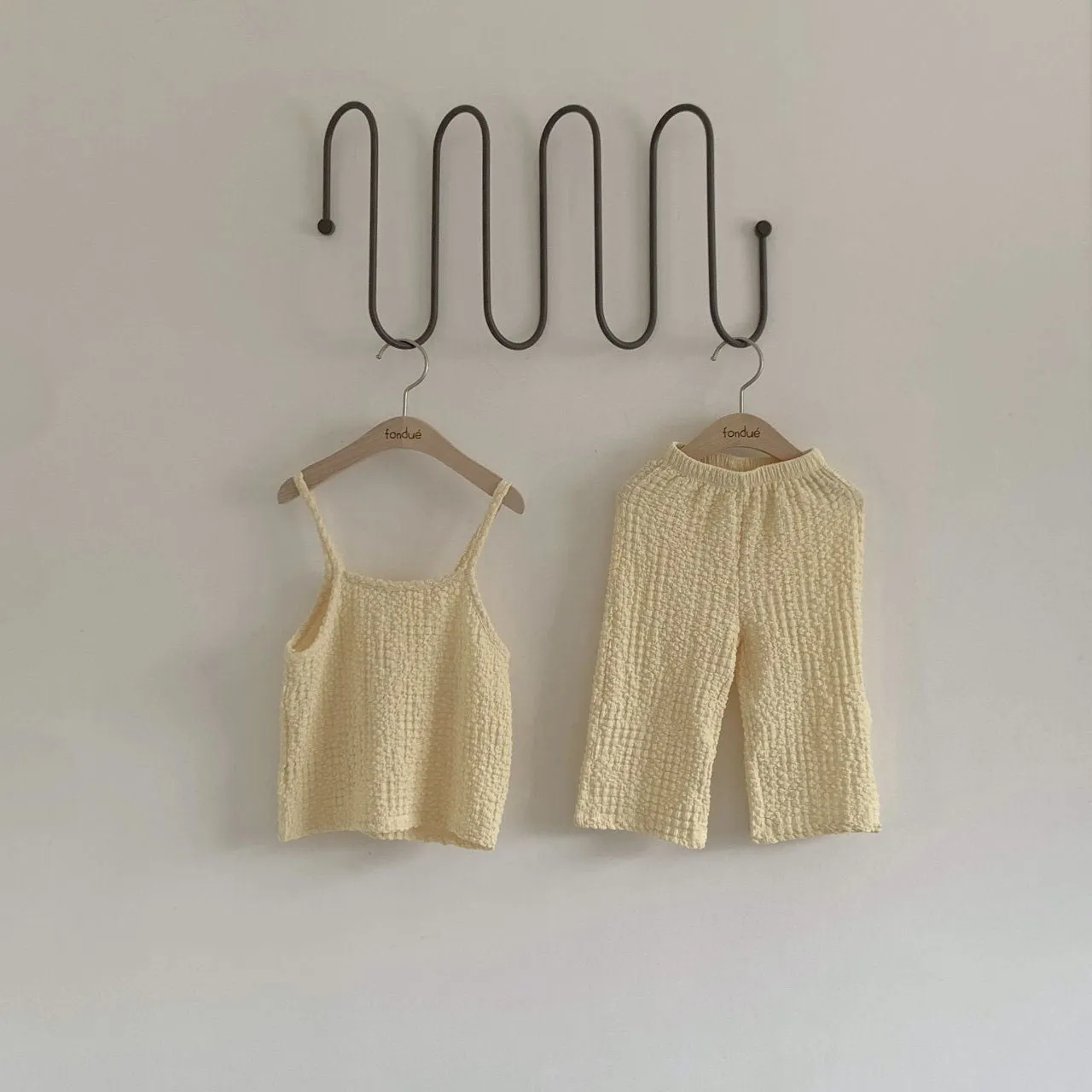 Toddler Seersucker Tank Top and Wide Leg Pants Set (1-6y)- 2 Colors