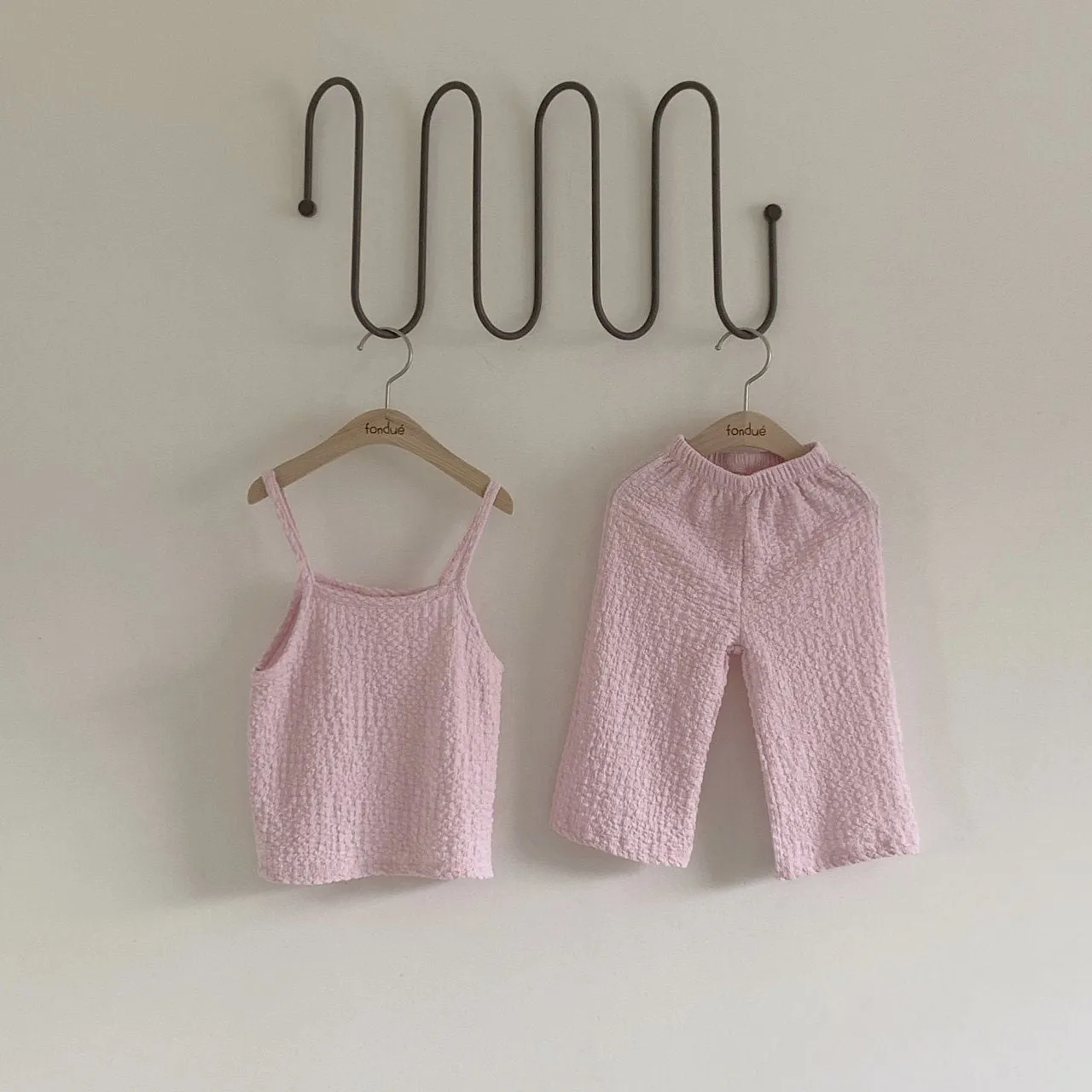 Toddler Seersucker Tank Top and Wide Leg Pants Set (1-6y)- 2 Colors