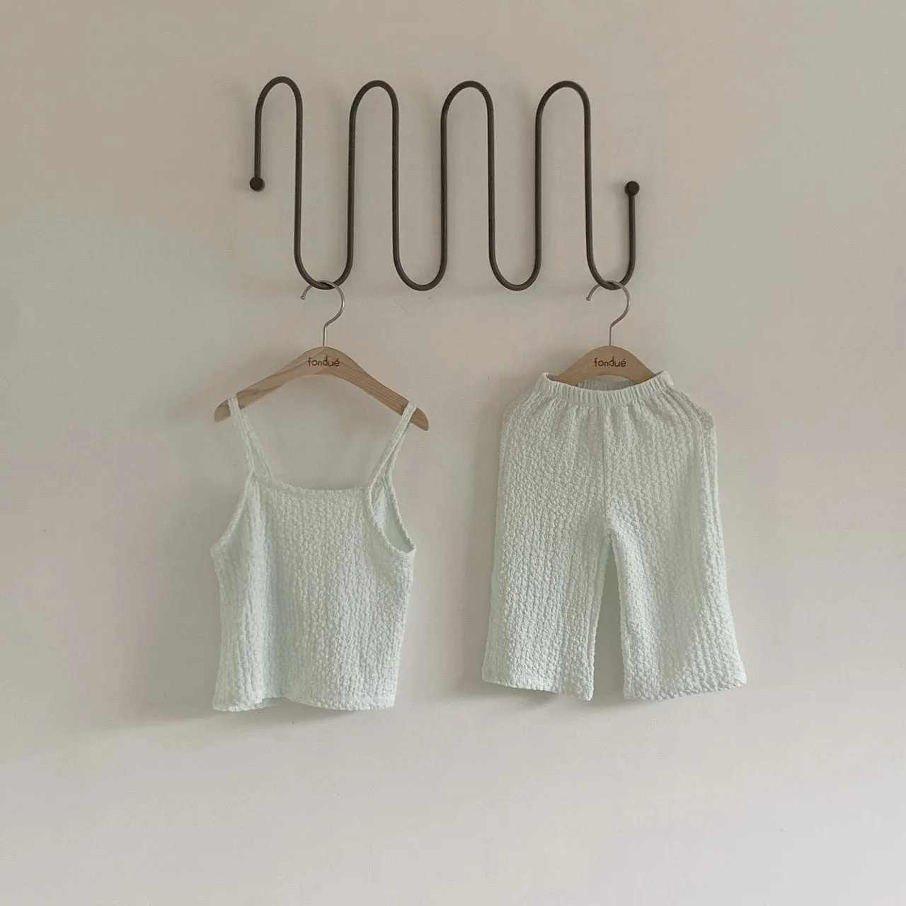 Toddler Seersucker Tank Top and Wide Leg Pants Set (1-6y)- 2 Colors