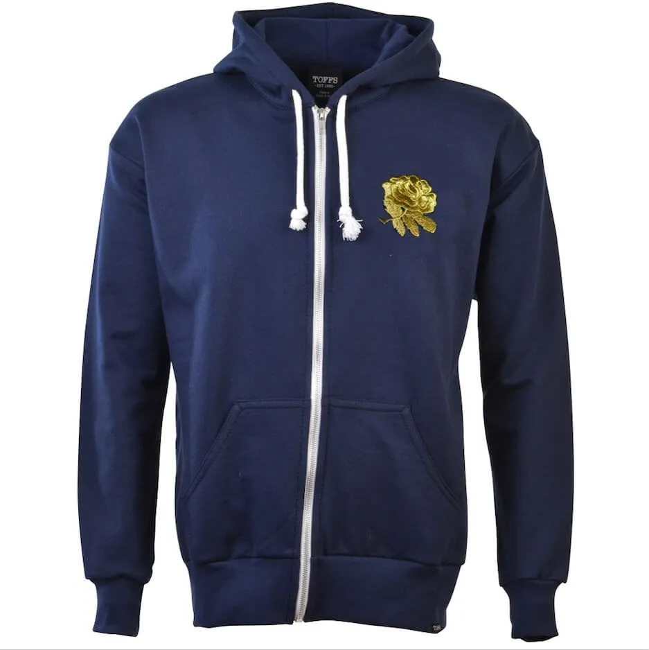 TOFFS - England Rugby 6 Nations Gold Rose Zipped Hoodie - Navy