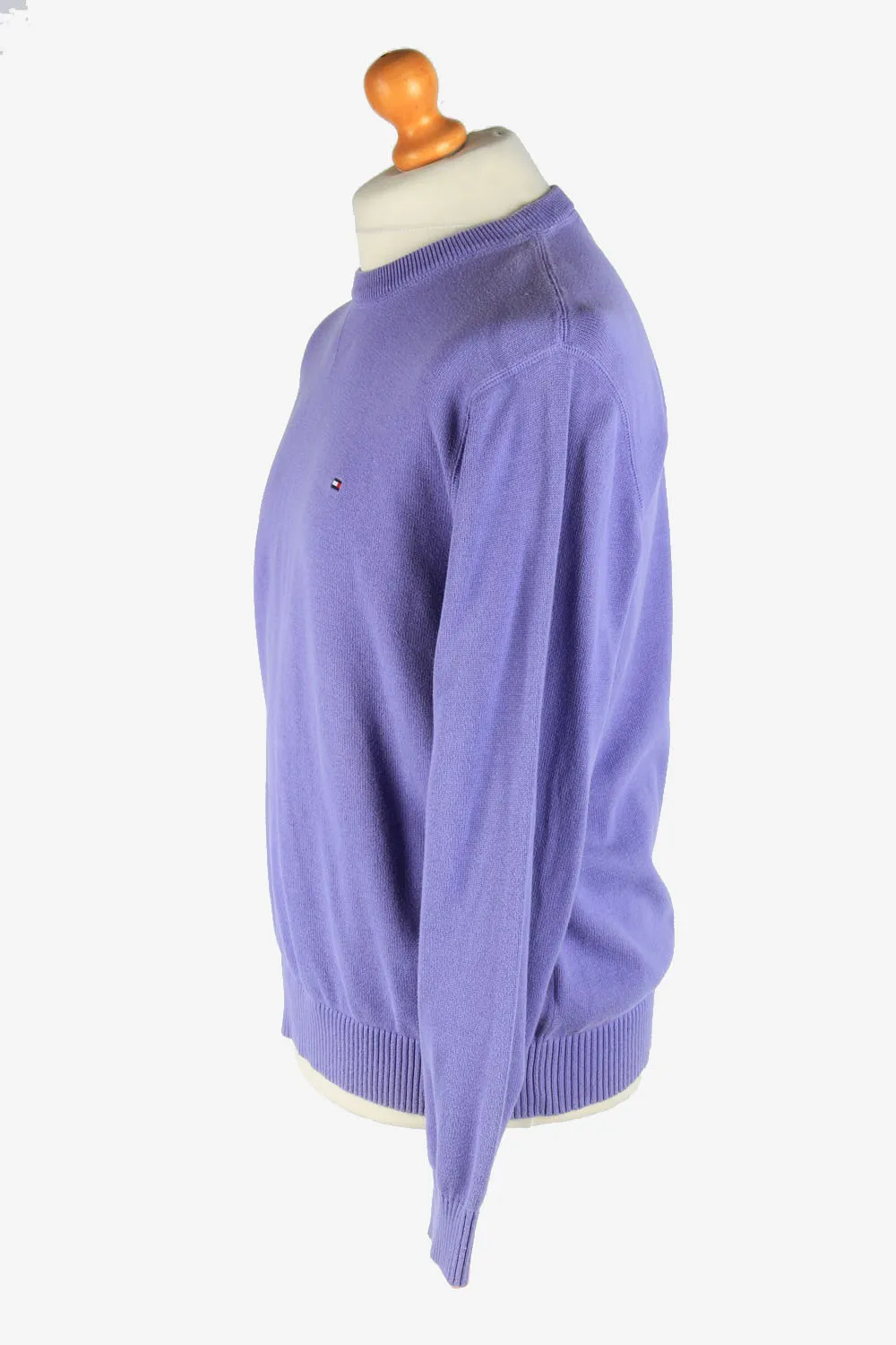 Tommy Hilfiger Crew Neck Jumper Pullover 90s Purple L - Pepper Tree London