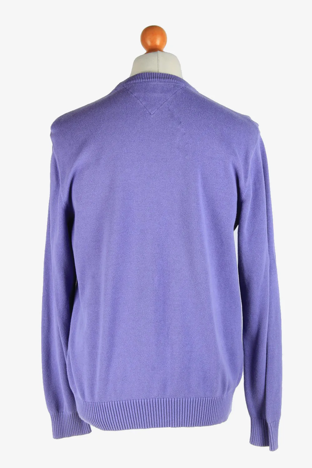 Tommy Hilfiger Crew Neck Jumper Pullover 90s Purple L - Pepper Tree London