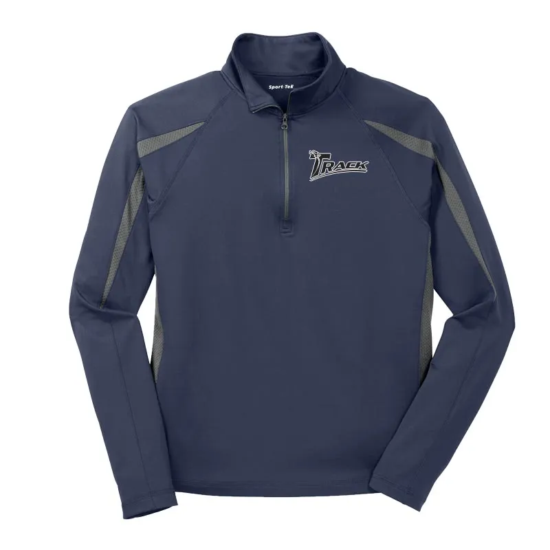 Track Navy Grey Coolwick Sport-Wick Stretch 1/2-Zip Colorblock Pullover