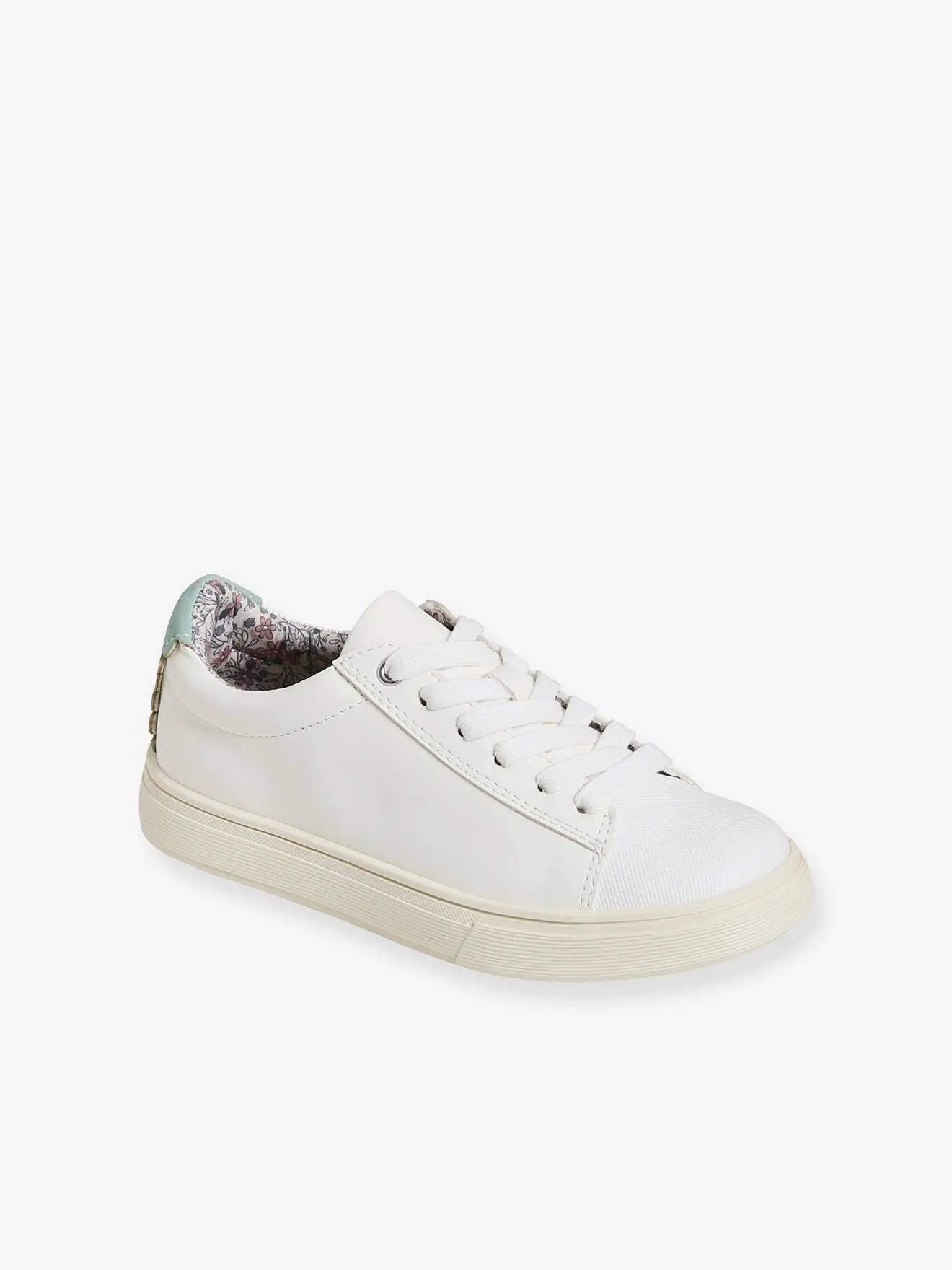 Trainers with Laces & Zip, for Girls - white light solid