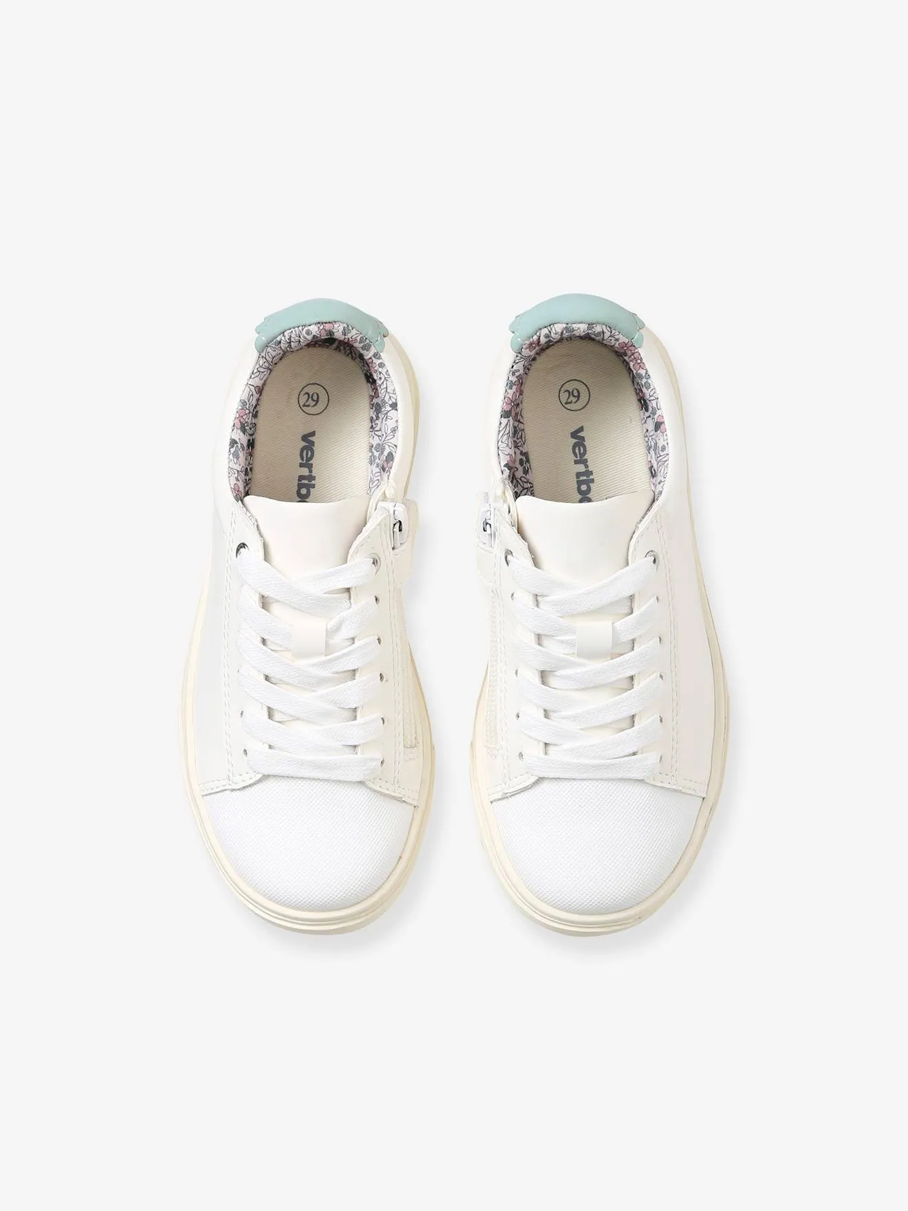 Trainers with Laces & Zip, for Girls - white light solid