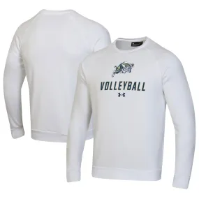 Under Armour Navy Midshipmen White Volleyball Rival Fleece Raglan Pullover Sweatshirt