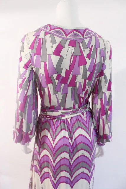 Vintage 70's EMILIO PUCCI Silk Maxi Wrap Dress