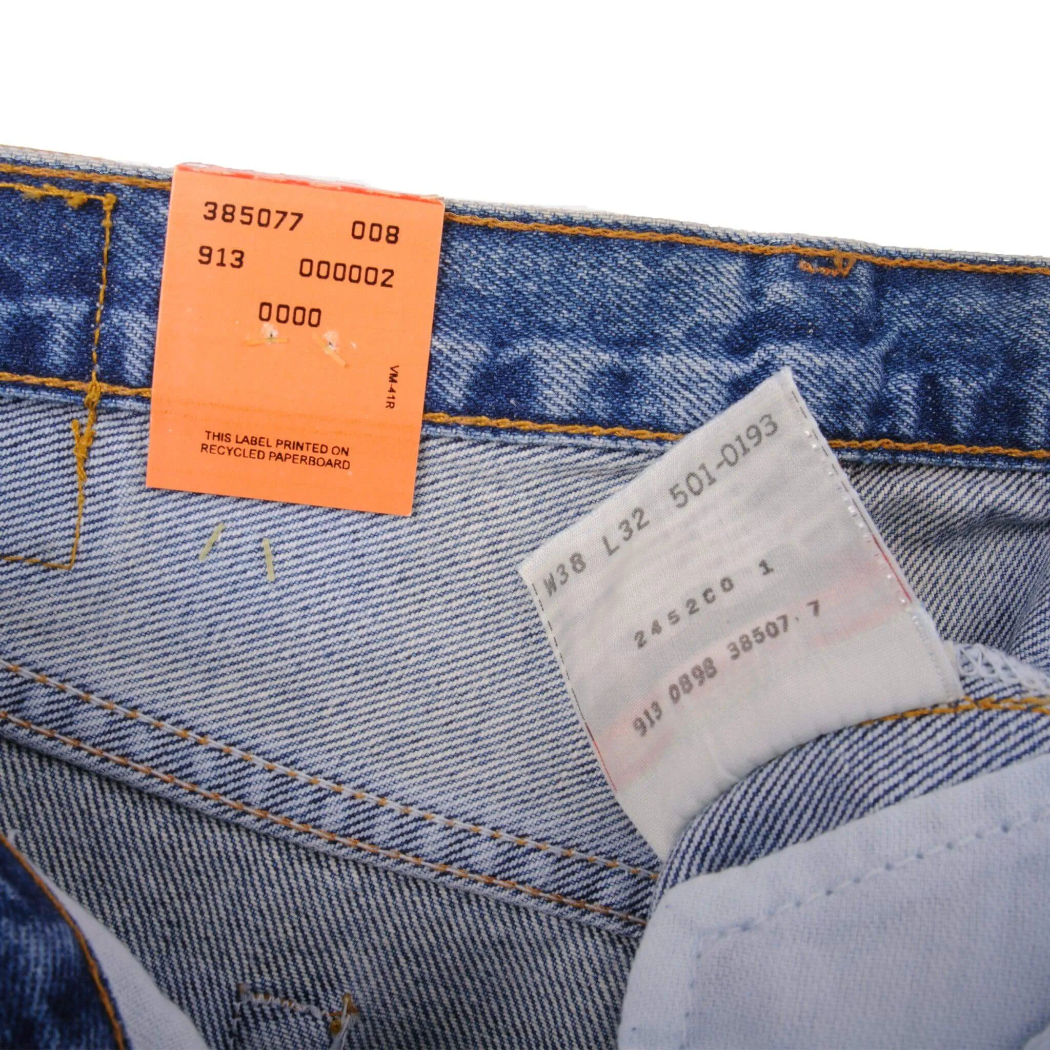 VINTAGE LEVIS 501 PRESHRUNK JEANS 1993 SIZE 38X32 W38 L32 MADE IN USA DEADSTOCK