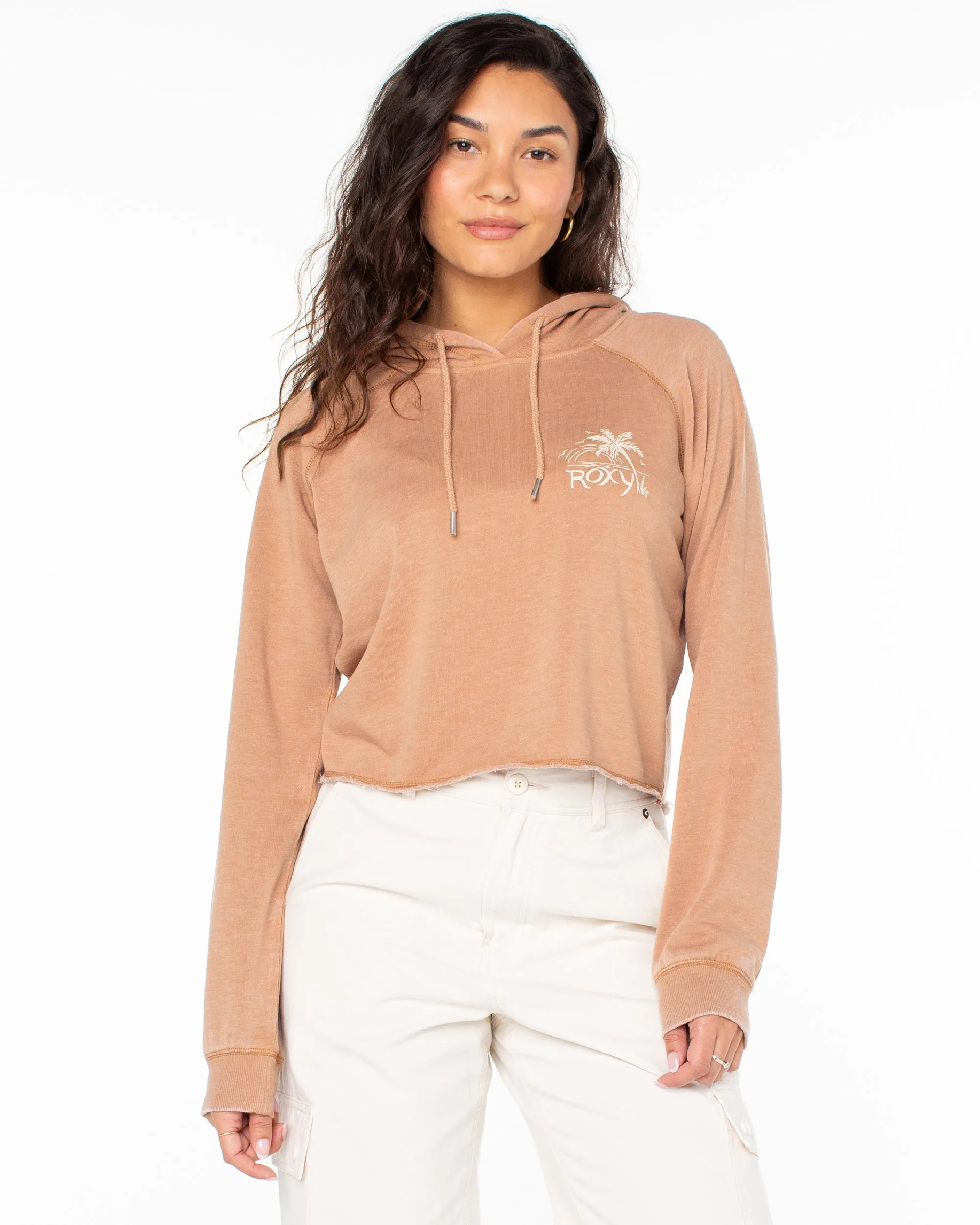 We Arrived Cropped Hoodie - Camel