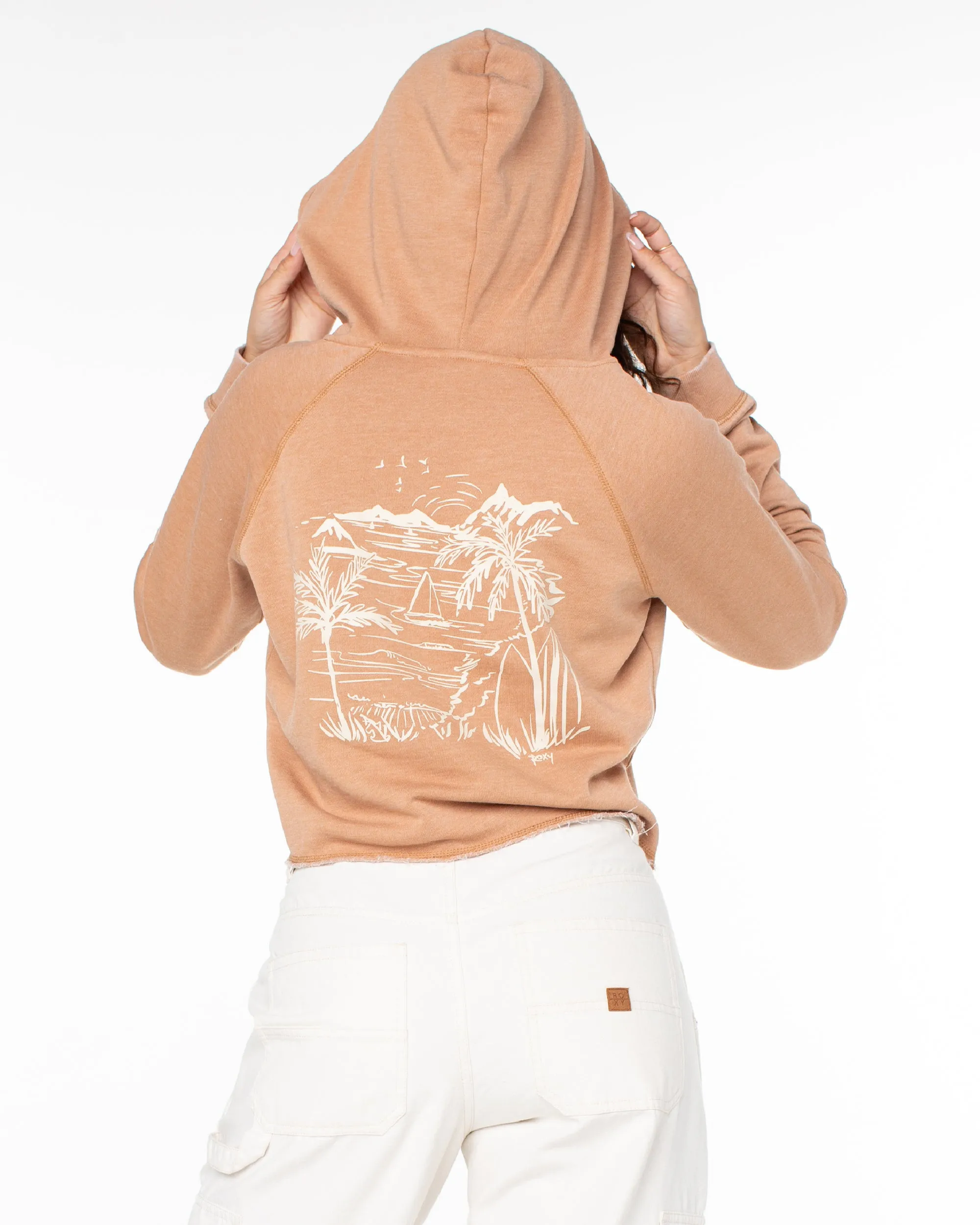 We Arrived Cropped Hoodie - Camel