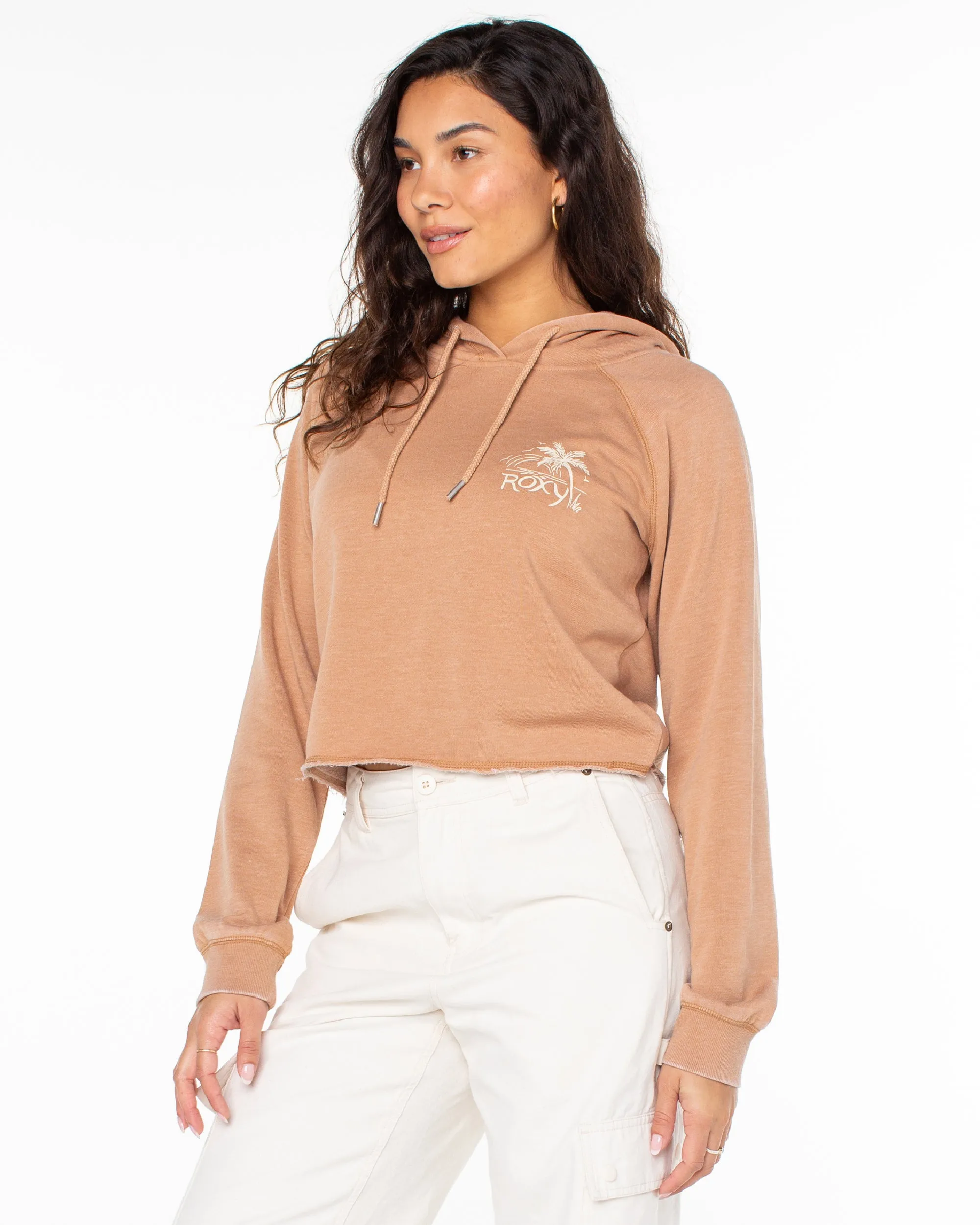 We Arrived Cropped Hoodie - Camel