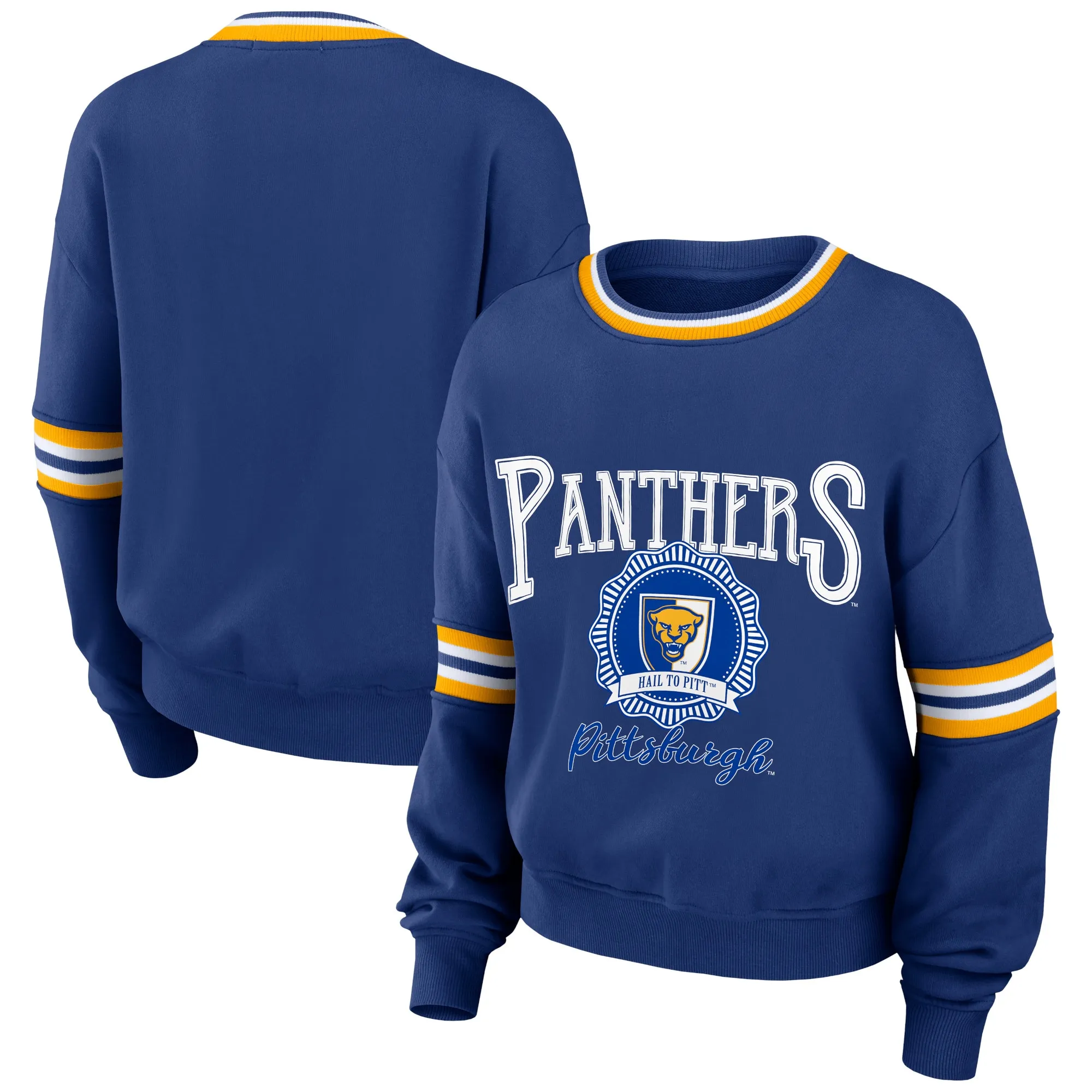 WEAR by Erin Andrews Pitt Panthers Women's Royal Vintage Pullover Sweatshirt