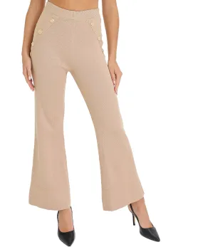 Wide Leg Pants w/ Button Accents