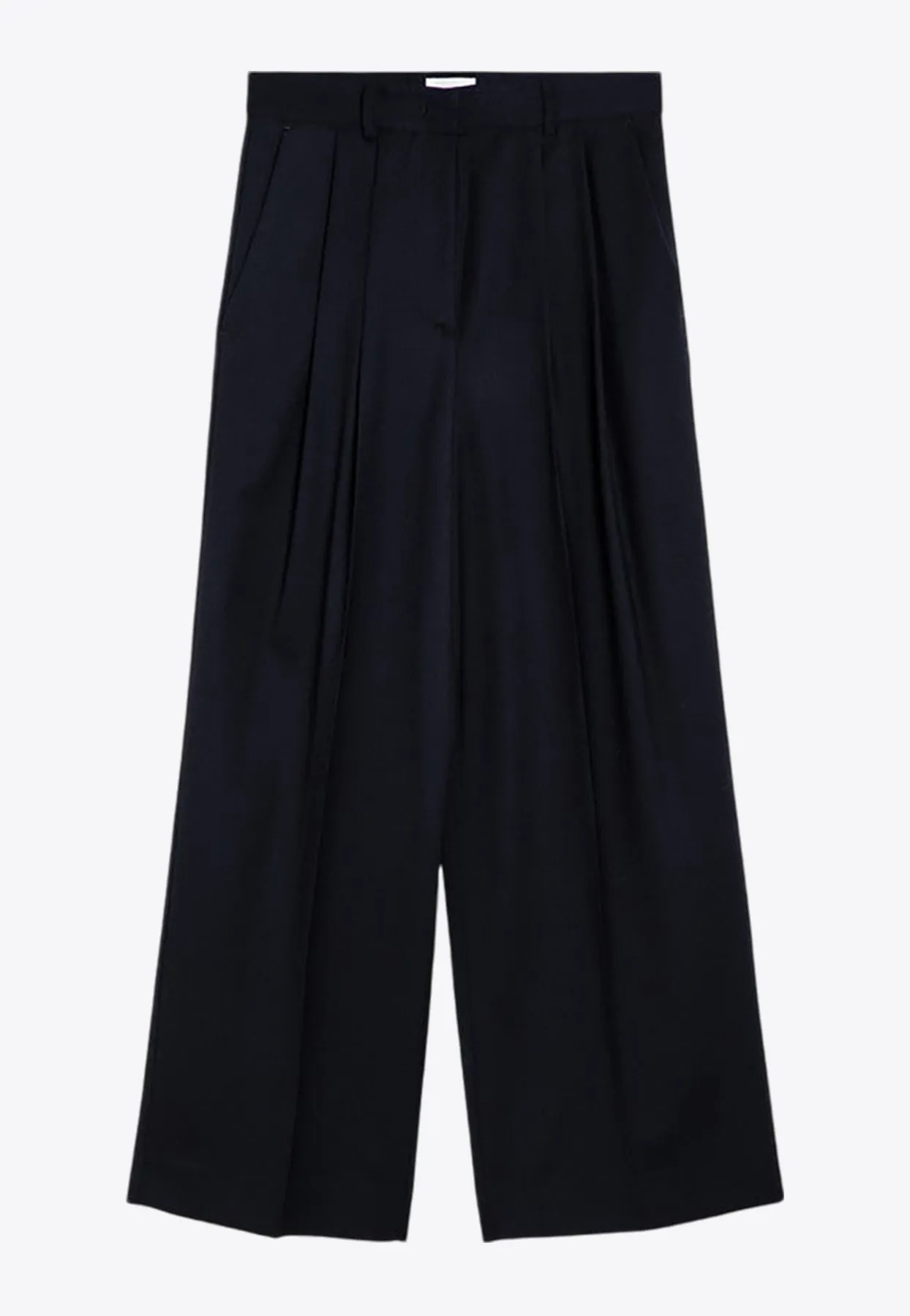 Wide-Leg Wool Tailored Pants