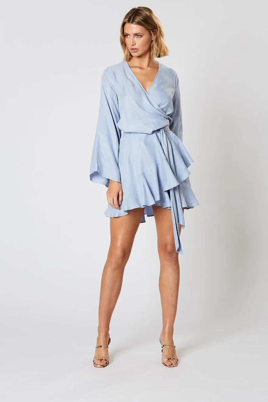 ----Winona   ----Dreamscape Wrap Dress - Blue ---