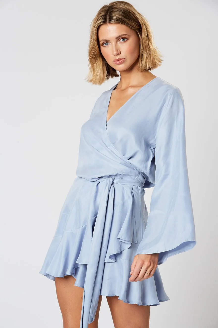 ----Winona   ----Dreamscape Wrap Dress - Blue ---