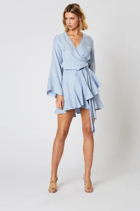 ----Winona   ----Dreamscape Wrap Dress - Blue ---