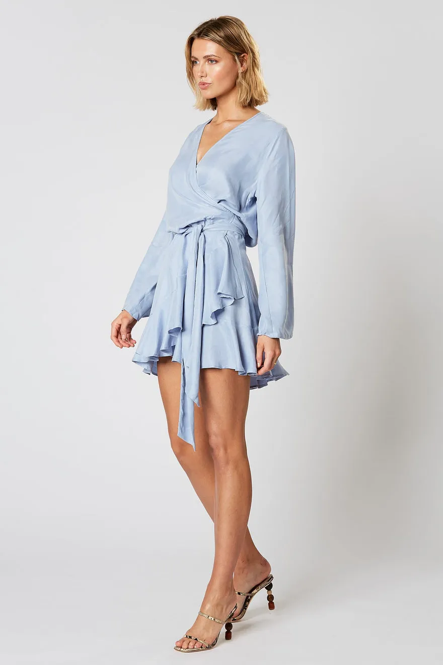 ----Winona   ----Dreamscape Wrap Dress - Blue ---