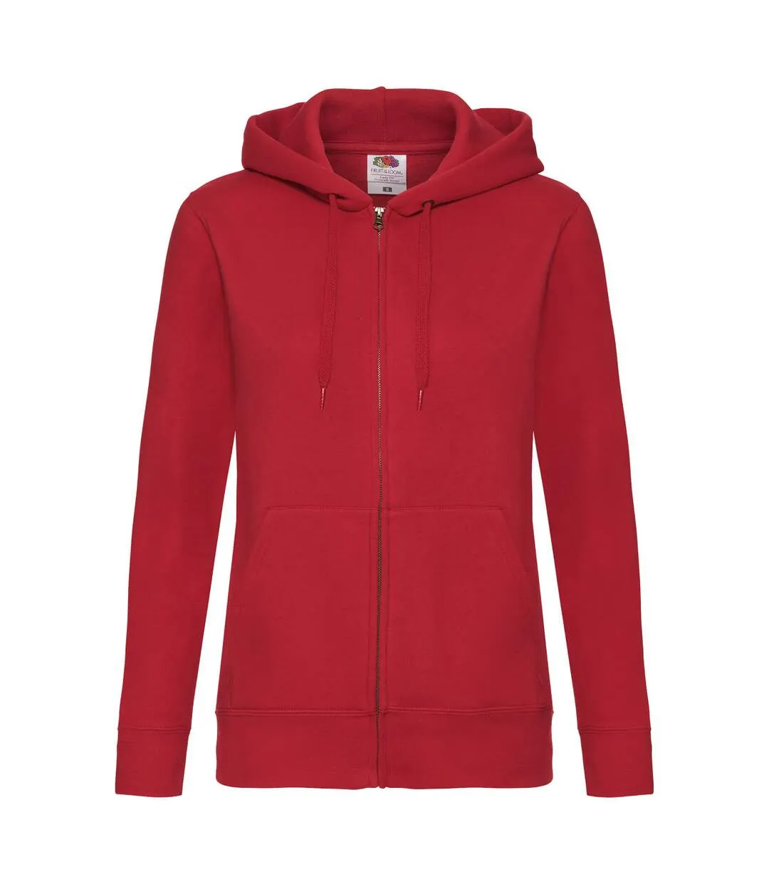 Womens/ladies premium lady fit full zip hoodie red Fruit of the Loom