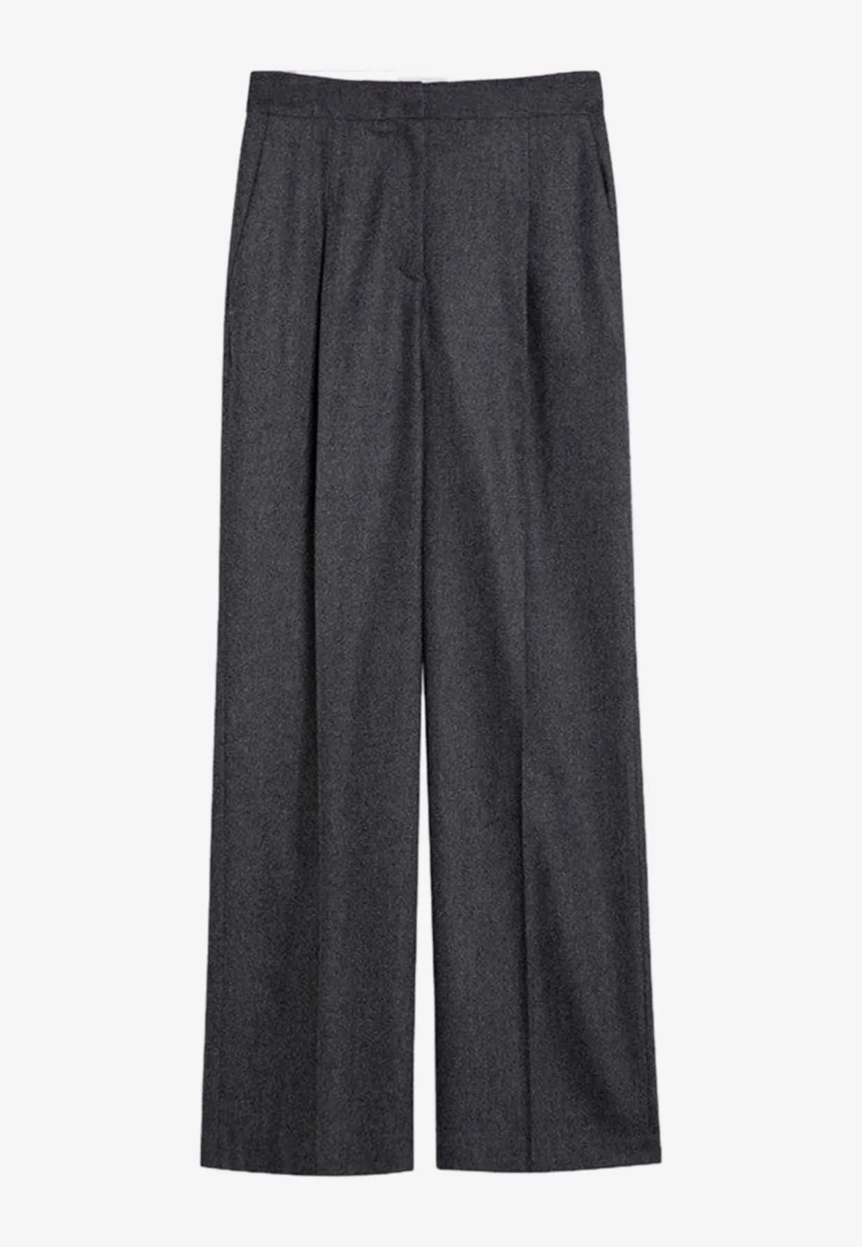 Wool-Blend Wide-Leg Pants