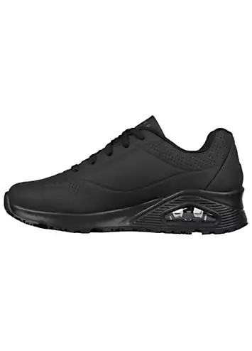 Work Relaxed Fit Ladies Black Slip Resistant Uno SR Trainers by Skechers | Look Again