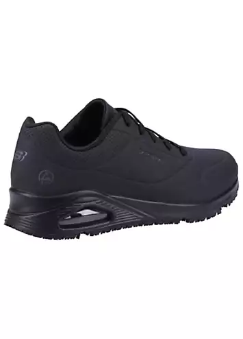 Work Relaxed Fit Ladies Black Slip Resistant Uno SR Trainers by Skechers | Look Again