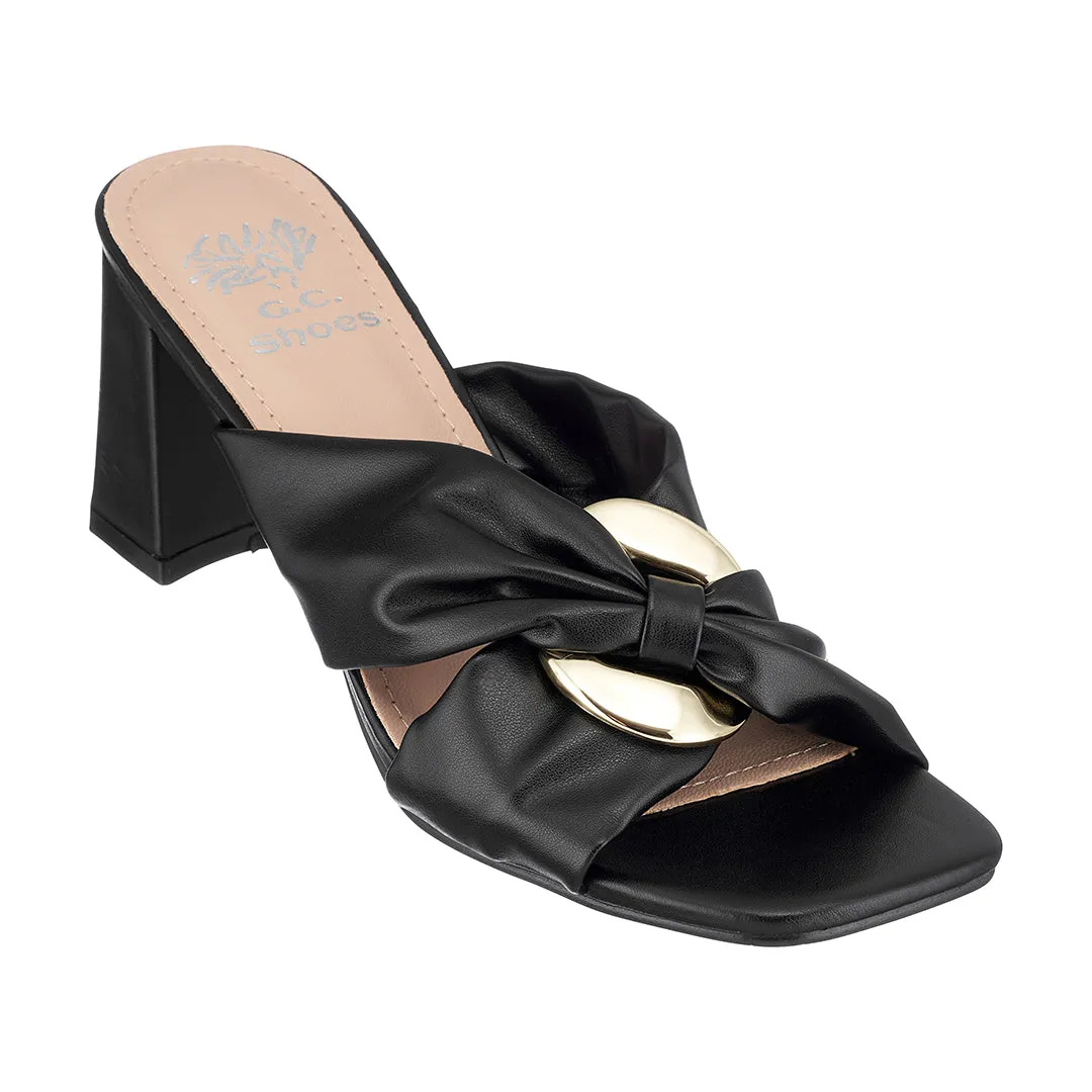 Zane Black Heeled Sandals