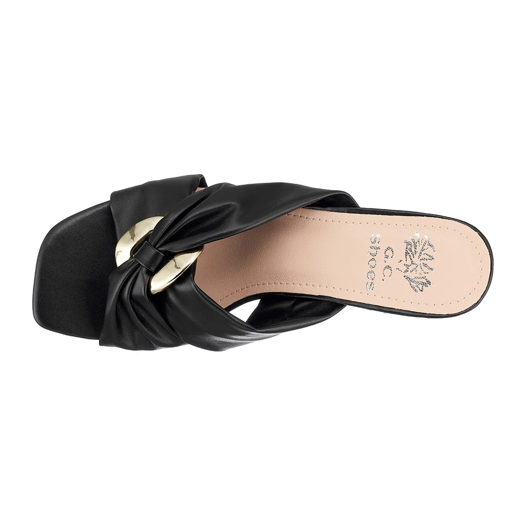 Zane Black Heeled Sandals