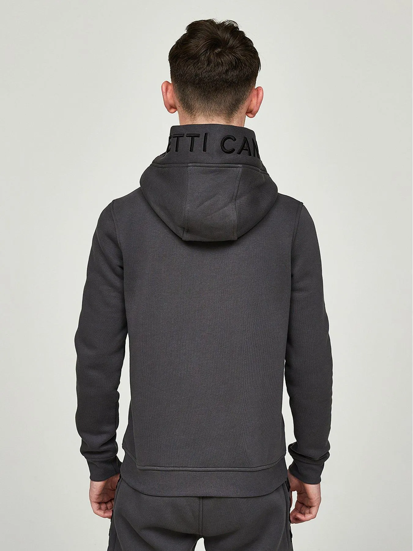 Zavetti Canada Zavetti Junior Boys Botticini Reflective Over The Head Hoodie - Dark Grey